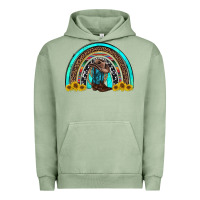 Pigment Oil Green western cowboy boots sunflowers rainbow Urban Hoodie - RanaPortraitStore