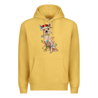 Antique Gold Chihuahua with christmas lights Premium Hoodie - RanaPortraitStore