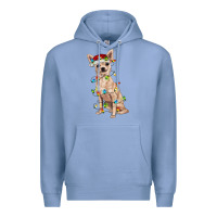 Colony Blue Chihuahua with christmas lights Premium Hoodie - RanaPortraitStore