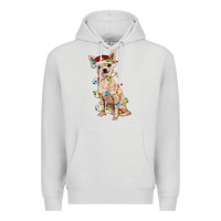 Dove Grey Chihuahua with christmas lights Premium Hoodie - RanaPortraitStore