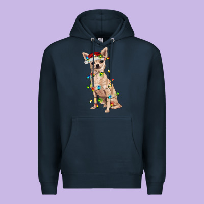 Chihuahua With Christmas Lights Premium Hoodie Designed By Ranaportraitstore