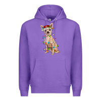 Purple Chihuahua with christmas lights Premium Hoodie - RanaPortraitStore