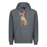 Rock Chihuahua with christmas lights Premium Hoodie - RanaPortraitStore
