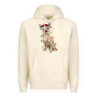 Sandshell Chihuahua with christmas lights Premium Hoodie - RanaPortraitStore