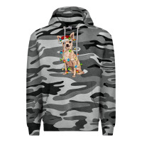 Slate Camo Chihuahua with christmas lights Premium Hoodie - RanaPortraitStore