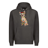 Smoke Chihuahua with christmas lights Premium Hoodie - RanaPortraitStore