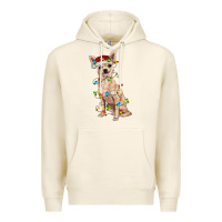 Tofu Chihuahua with christmas lights Premium Hoodie - RanaPortraitStore