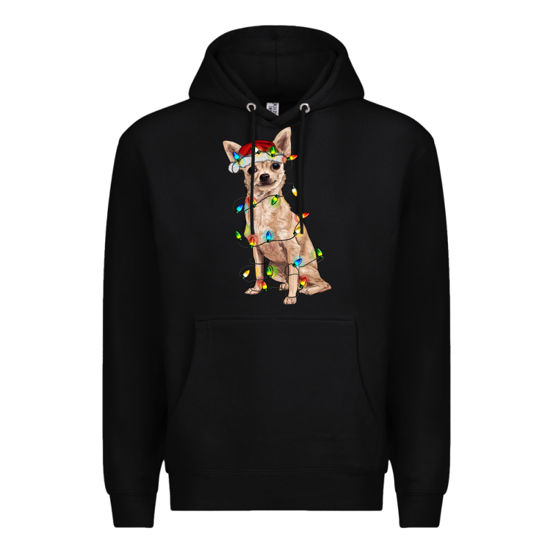 Chihuahua With Christmas Lights Premium Hoodie by RanaPortraitStore | Teevron