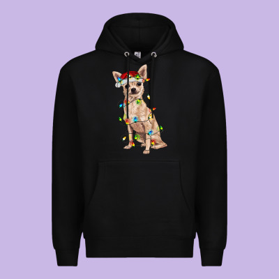 Chihuahua With Christmas Lights Premium Hoodie Designed By Ranaportraitstore