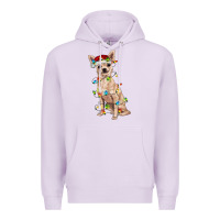 Lilac Chihuahua with christmas lights Premium Hoodie - RanaPortraitStore