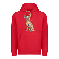 Red Chihuahua with christmas lights Premium Hoodie - RanaPortraitStore