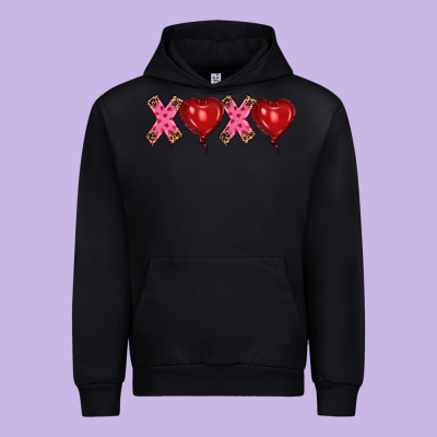 Valentine's Day Xoxo Heart Balloon Urban Hoodie Designed By Ranaportraitstore
