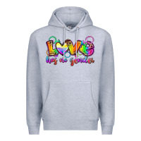 Heather Grey love has no gender Premium Hoodie - Zillion Design Studio