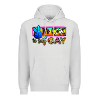 Dove Grey it's ok to say gay Premium Hoodie - Zillion Design Studio