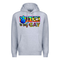 Heather Grey it's ok to say gay Premium Hoodie - Zillion Design Studio
