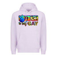 Lilac it's ok to say gay Premium Hoodie - Zillion Design Studio