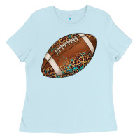 Baby Blue western football leopard turquoise pattern Ladies Tee - Artiststas