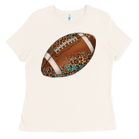 Bone western football leopard turquoise pattern Ladies Tee - Artiststas