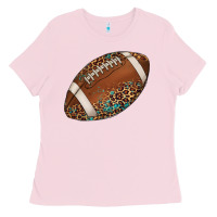 Bubblegum Pink western football leopard turquoise pattern Ladies Tee - Artiststas