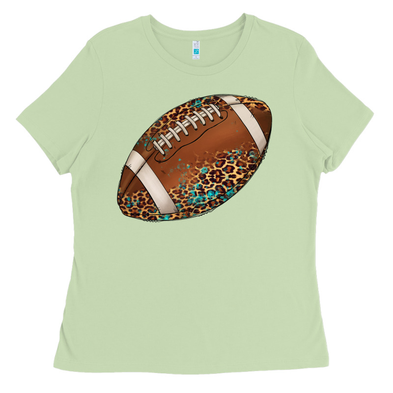 Western Football Leopard Turquoise Pattern Ladies Tee by Artiststas | Teevron