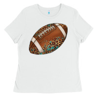 White western football leopard turquoise pattern Ladies Tee - Artiststas