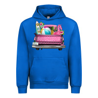 Cobalt summer pink truck beach Urban Hoodie - texasbilliewilder