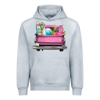 Heather Grey summer pink truck beach Urban Hoodie - texasbilliewilder