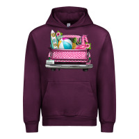 Mauve Wine summer pink truck beach Urban Hoodie - texasbilliewilder