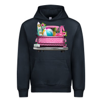 Navy summer pink truck beach Urban Hoodie - texasbilliewilder
