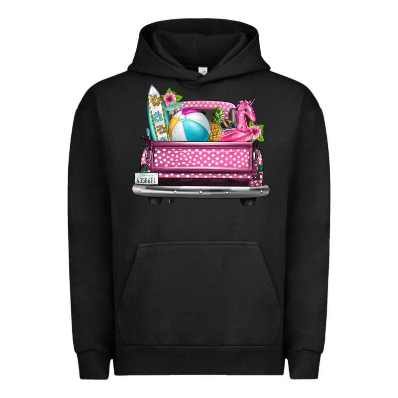 Summer Pink Truck Beach Urban Hoodie by texasbilliewilder | Teevron