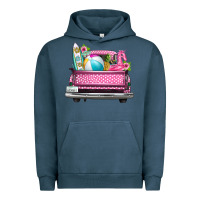 Pigment Midnight Navy summer pink truck beach Urban Hoodie - texasbilliewilder