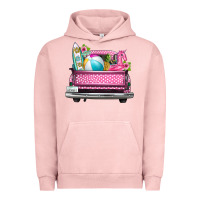 Pigment Salmon summer pink truck beach Urban Hoodie - texasbilliewilder