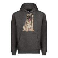 Charcoal Heather pug Premium Hoodie - RanaPortraitStore
