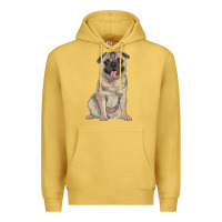 Antique Gold pug Premium Hoodie - RanaPortraitStore