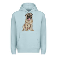 Blue Mist pug Premium Hoodie - RanaPortraitStore