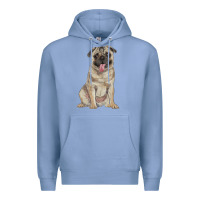 Colony Blue pug Premium Hoodie - RanaPortraitStore