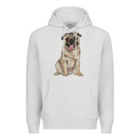 Dove Grey pug Premium Hoodie - RanaPortraitStore