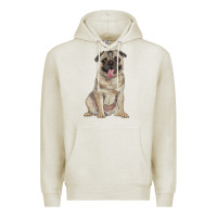 Oatmeal Heather pug Premium Hoodie - RanaPortraitStore
