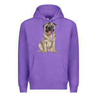Purple pug Premium Hoodie - RanaPortraitStore