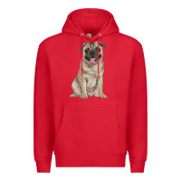 Red pug Premium Hoodie - RanaPortraitStore