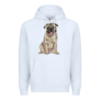White pug Premium Hoodie - RanaPortraitStore