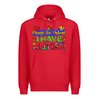 Red please be patient i have autism Premium Hoodie - Zillion Design Studio