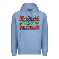 Colony Blue please be patient i have autism Premium Hoodie - Zillion Design Studio