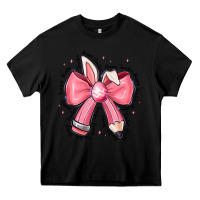 Black easter bunny pencil bow Heavy Core Tee - CowhideDigitalArt