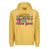 Antique Gold coffee scrubs and rubber gloves Premium Hoodie - texasbilliewilder