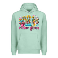 Seafoam coffee scrubs and rubber gloves Premium Hoodie - texasbilliewilder