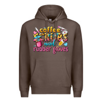 Coffee coffee scrubs and rubber gloves Premium Hoodie - texasbilliewilder