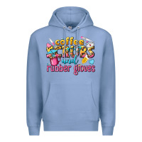 Colony Blue coffee scrubs and rubber gloves Premium Hoodie - texasbilliewilder