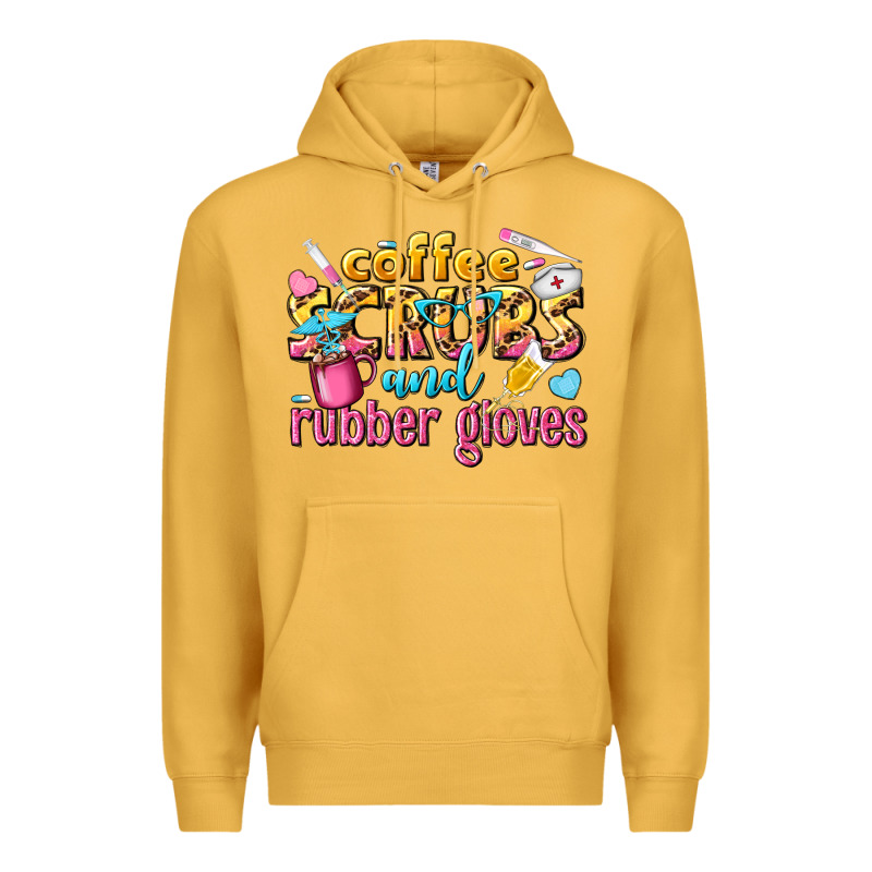 Coffee Scrubs And Rubber Gloves Premium Hoodie by texasbilliewilder | Teevron