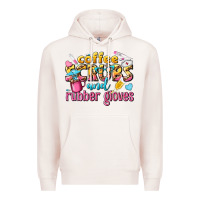 Pale Pink coffee scrubs and rubber gloves Premium Hoodie - texasbilliewilder